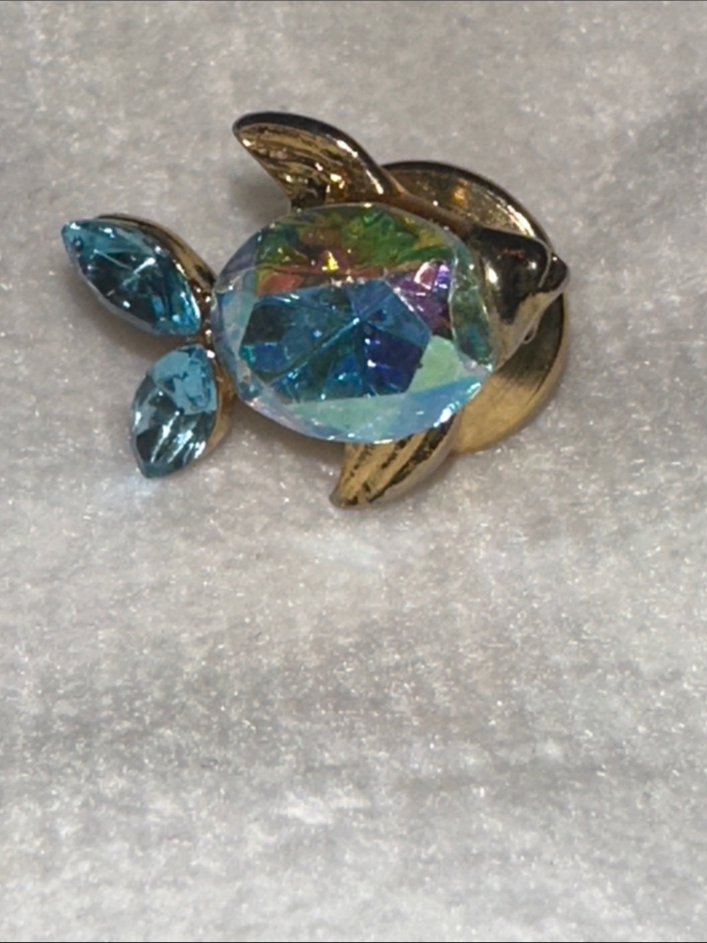 Aurora Crystal Floral Brooch - Blue
